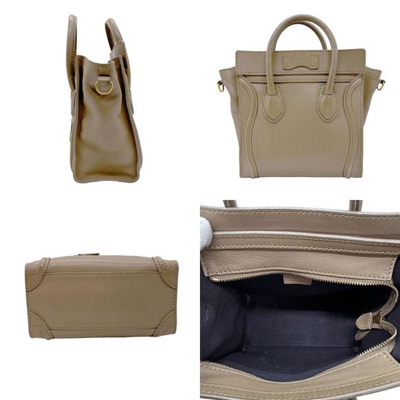 Celine Leather Crossbody Shopper Nano Luggage Shoulder Greige Bag - Picture 1 of 5